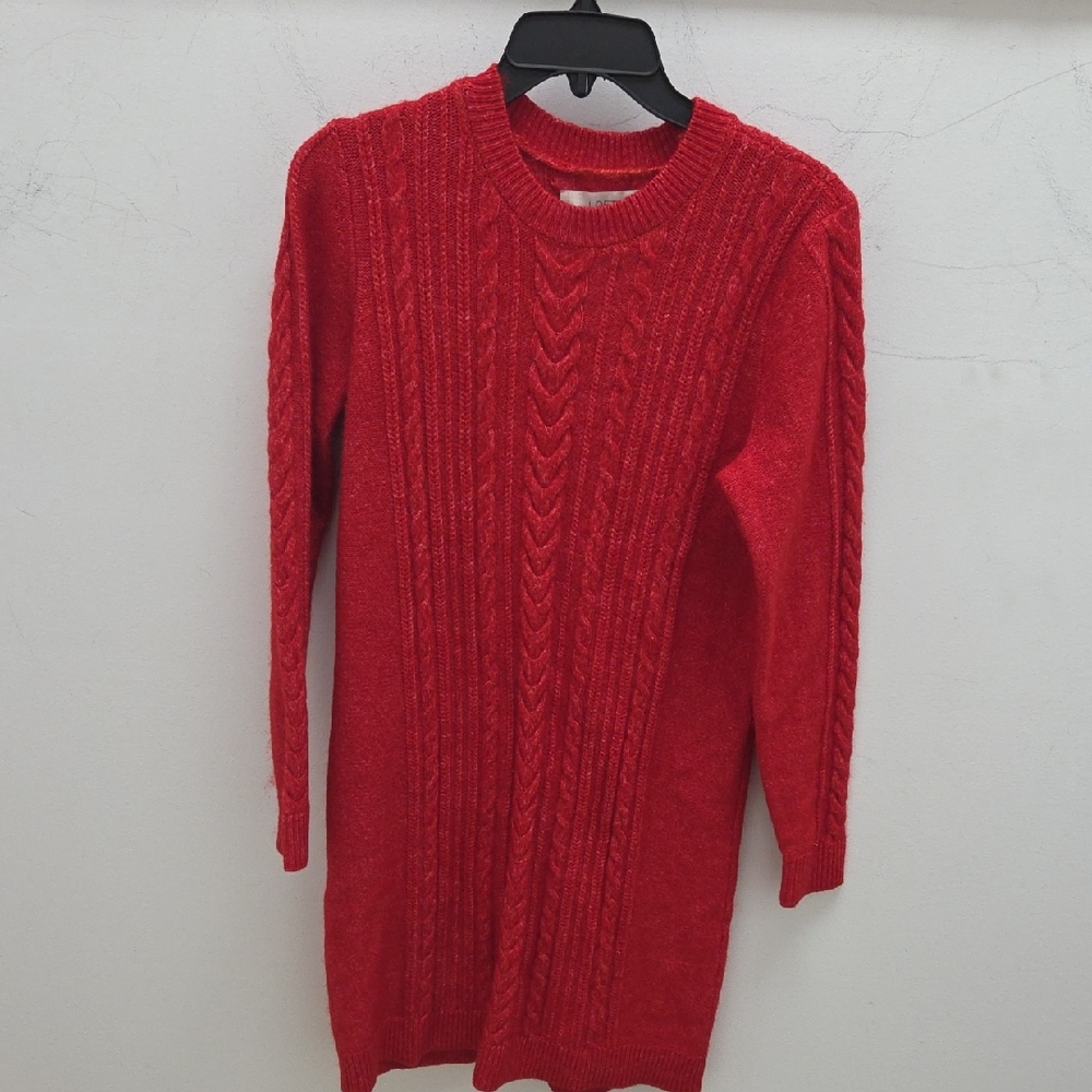 $5/$25-LOFT Vibrant Red Knit Dress- EUC
